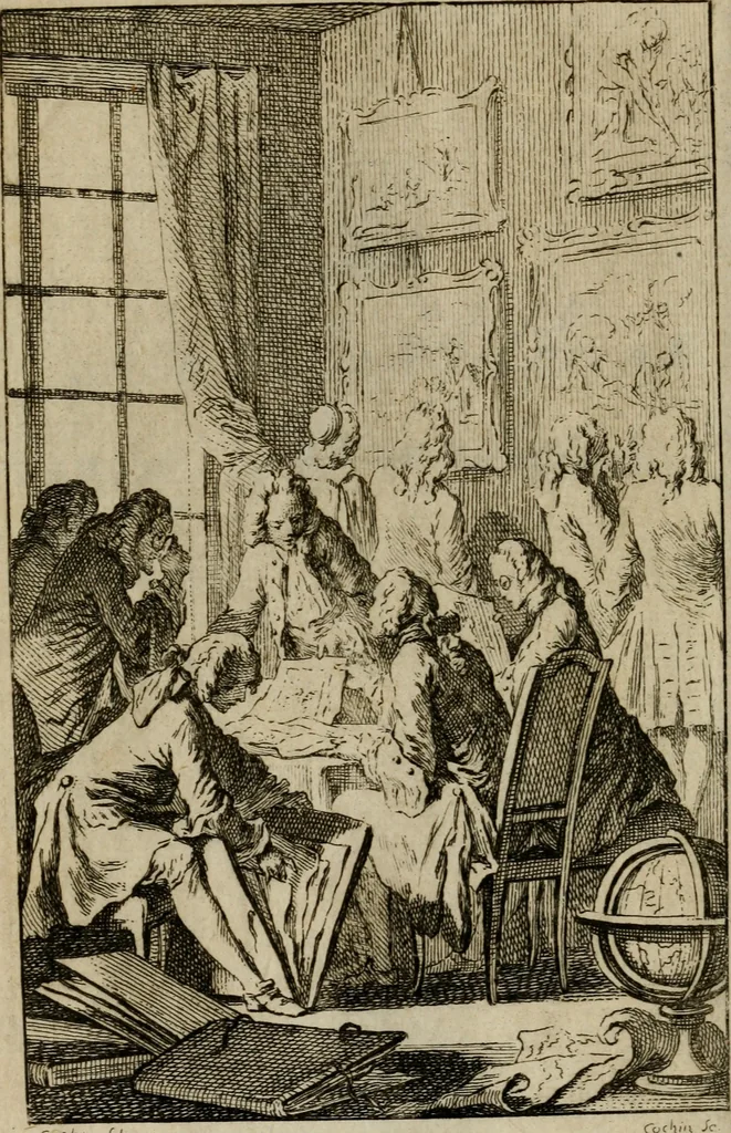 An illustration from Catalogue raisonné des bijoux, porcelaines, bronzes, lacqs, lustres de cristal de roche et de porcelaine : pendules de goût & autres meubles curieux ou composés : tableaux, desseins, estampes, coquilles & autres effets de curtiosité, provenans de la succession de M. Angran, vicomte de Fonspertuis, 1747, leaf 5