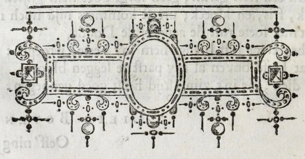 An illustration from De Schadt-kiste der philosophen ende poeten waer inne te vinden syn veel schoone leerlycke blasoenen, refereynen ende liedekens, gebracht ende gesonden op de Peoen-camere binnen Mechelen van d'omliggende steden in Brabant, Vlaenderen, Hollandt ende Zeelandt : geprononciert ende gesonghen op henlieder feeste den 3. Mey vanden iaere 1620, achteruolghens den eysch der caerten te voren by henlieder wt gesonden, 1621, leaf 372
