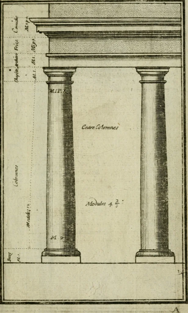 An illustration from Regles des cinq ordres d'architecture, 1665, leaf 12