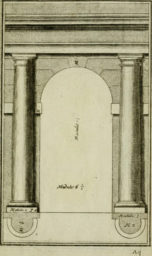 An illustration from Regles des cinq ordres d'architecture, 1665, leaf 14