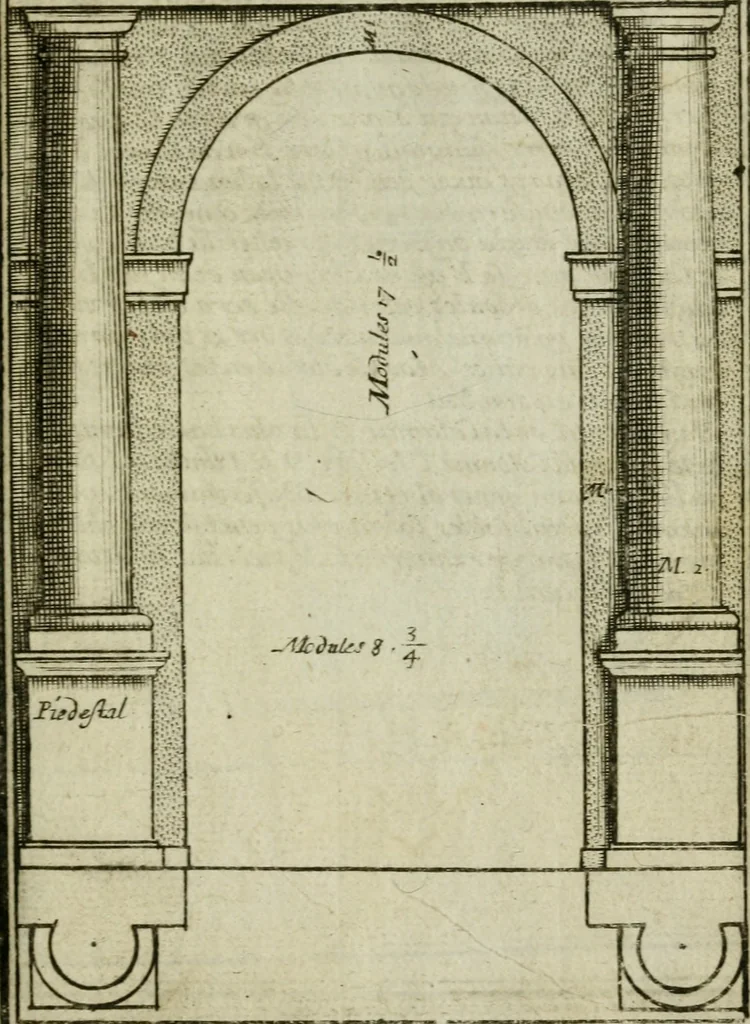An illustration from Regles des cinq ordres d'architecture, 1665, leaf 16