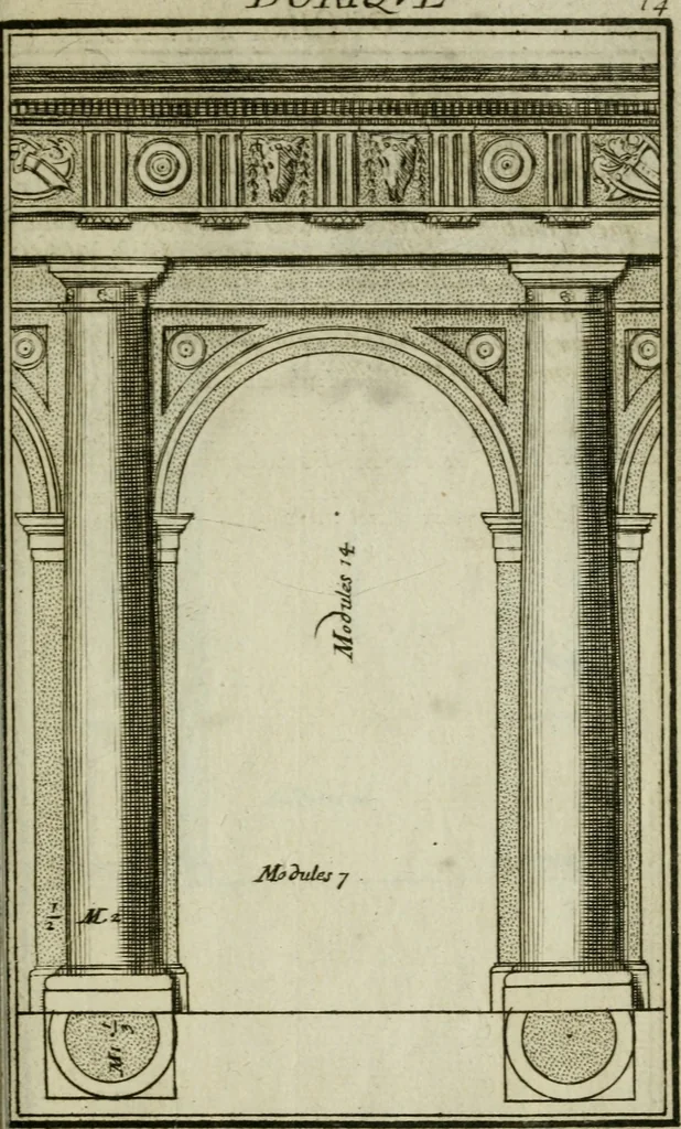 An illustration from Regles des cinq ordres d'architecture, 1665, leaf 24