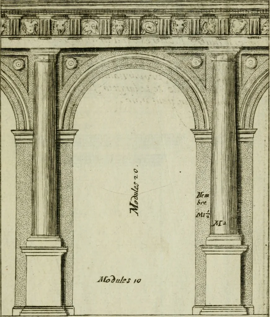 An illustration from Regles des cinq ordres d'architecture, 1665, leaf 26