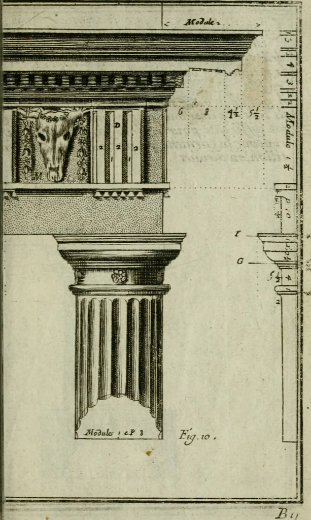 An illustration from Regles des cinq ordres d'architecture, 1665, leaf 30