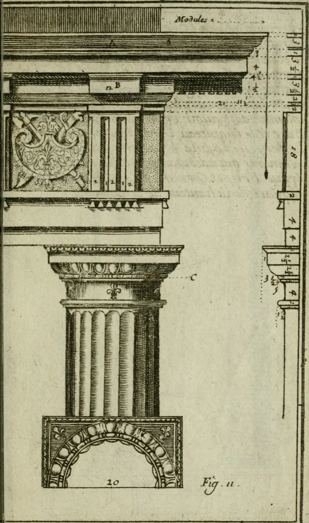 An illustration from Regles des cinq ordres d'architecture, 1665, leaf 32