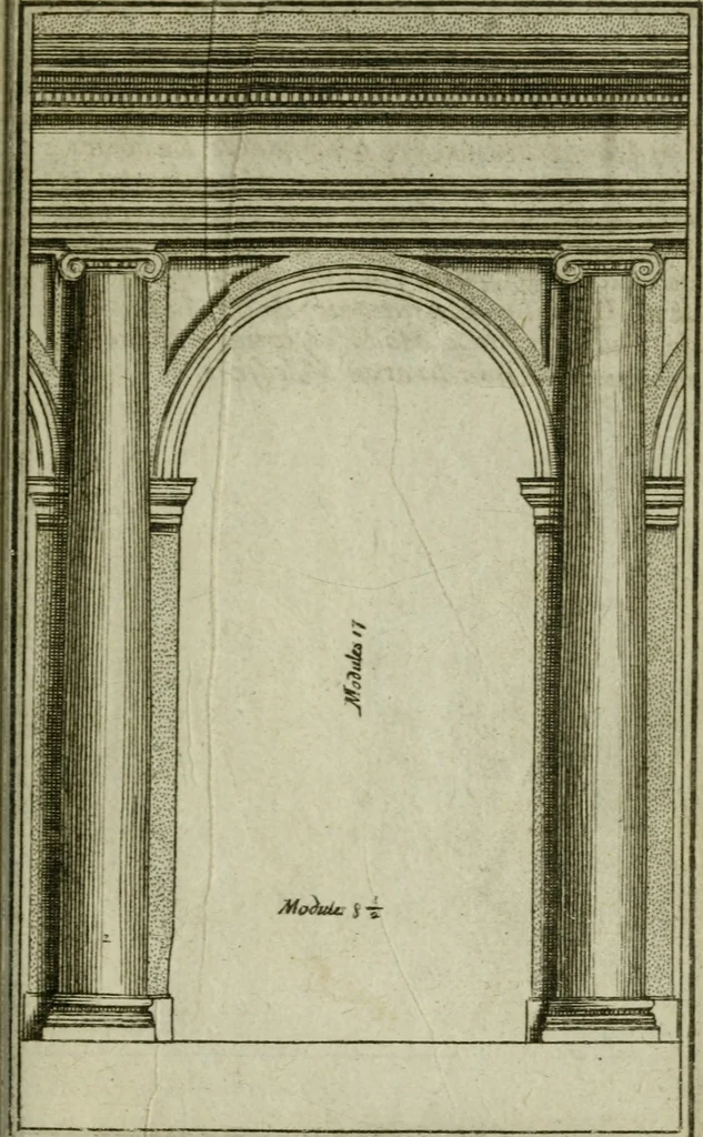 An illustration from Regles des cinq ordres d'architecture, 1665, leaf 36