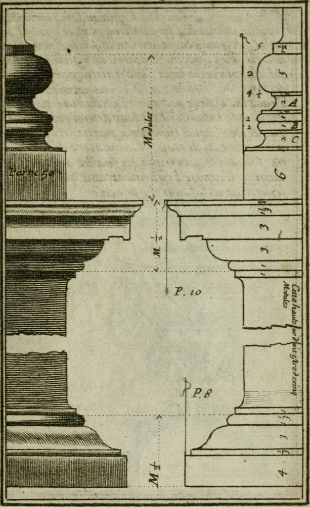 An illustration from Regles des cinq ordres d'architecture, 1665, leaf 40