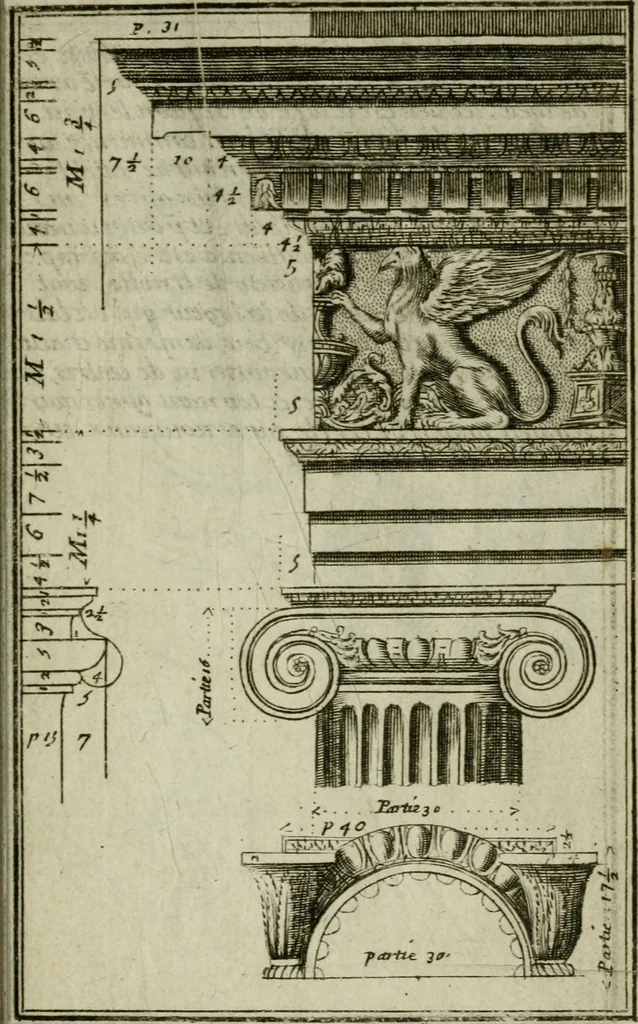 An illustration from Regles des cinq ordres d'architecture, 1665, leaf 42