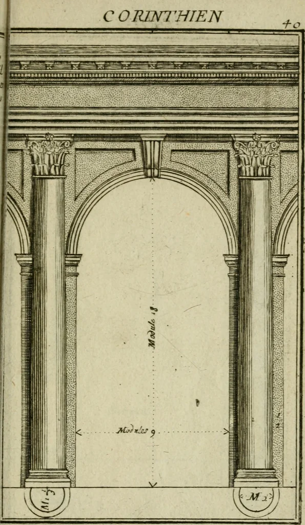 An illustration from Regles des cinq ordres d'architecture, 1665, leaf 50