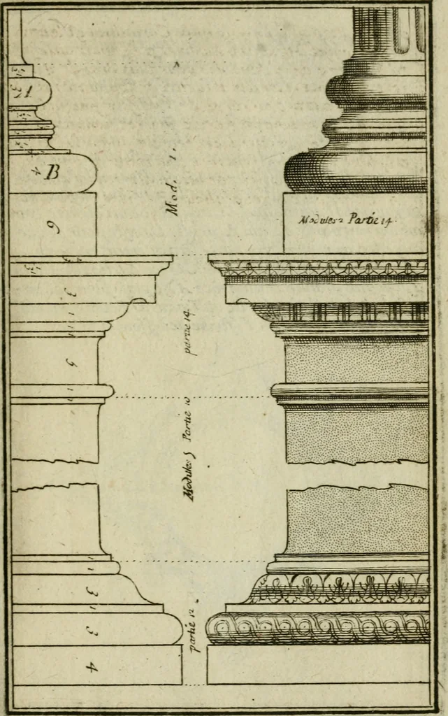 An illustration from Regles des cinq ordres d'architecture, 1665, leaf 54