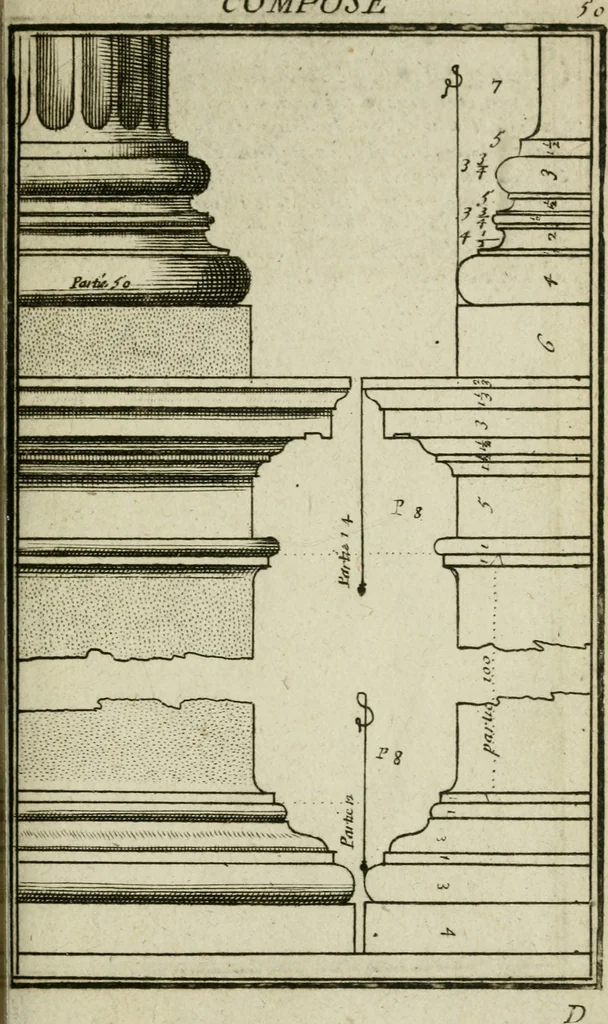 An illustration from Regles des cinq ordres d'architecture, 1665, leaf 60