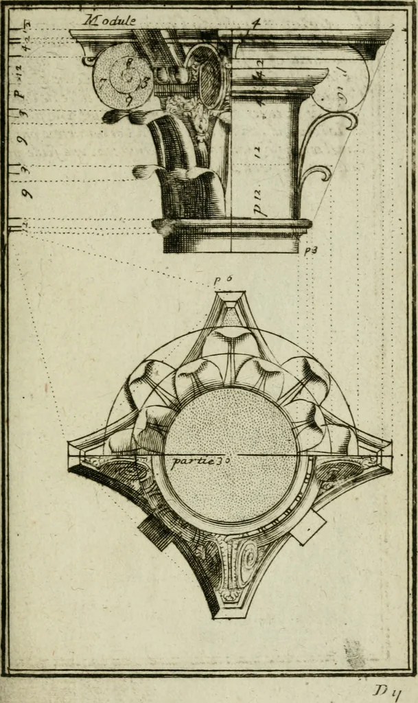 An illustration from Regles des cinq ordres d'architecture, 1665, leaf 62