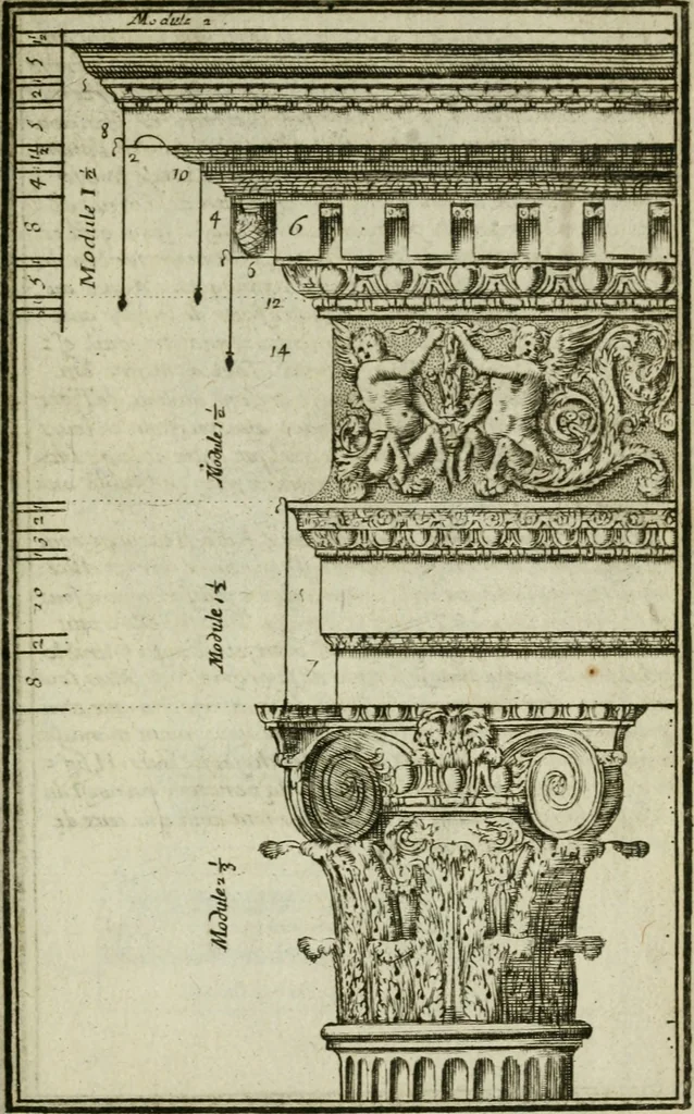 An illustration from Regles des cinq ordres d'architecture, 1665, leaf 64