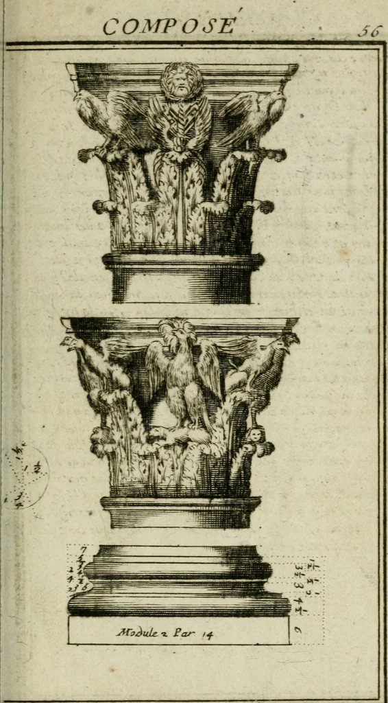 An illustration from Regles des cinq ordres d'architecture, 1665, leaf 66