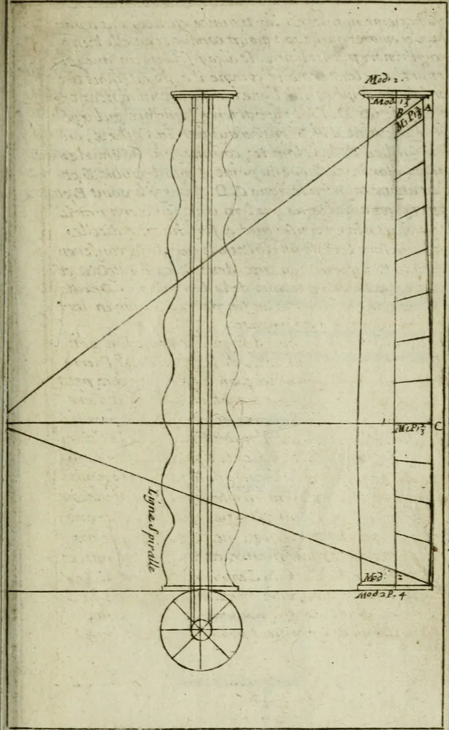 An illustration from Regles des cinq ordres d'architecture, 1665, leaf 70