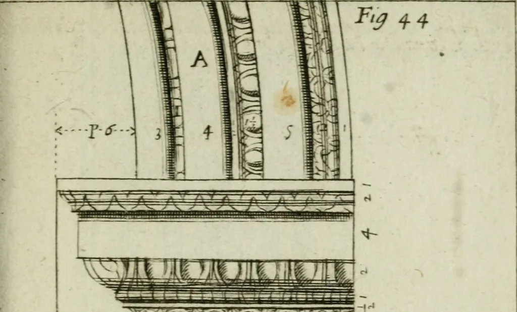 An illustration from Regles des cinq ordres d'architecture, 1665, leaf 78
