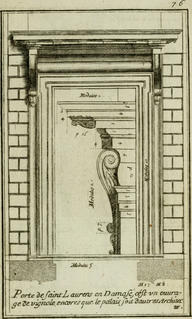 An illustration from Regles des cinq ordres d'architecture, 1665, leaf 86