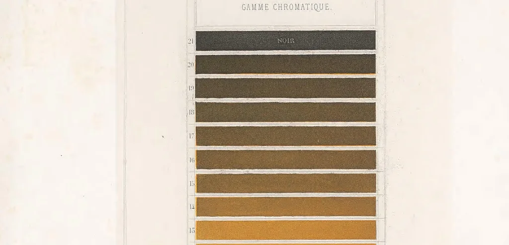 An illustration from Des couleurs et de leurs applications aux arts industriels à l'aide des cercles chromatiques, 1864, leaf 71