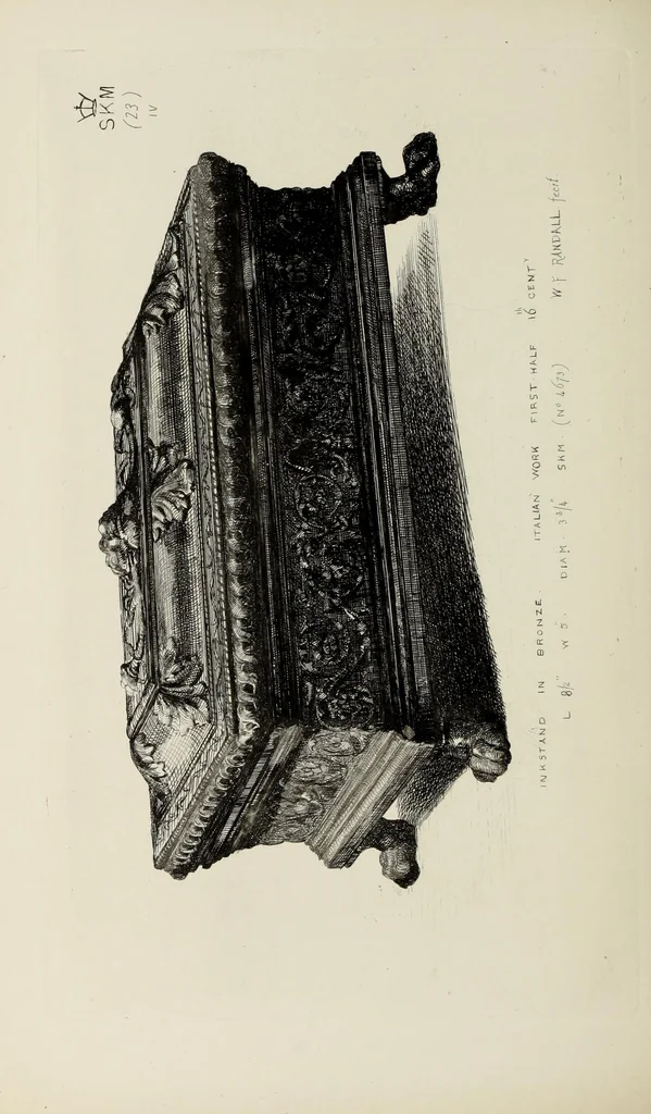 An illustration from A descriptive catalogue of the bronzes of European origin in the South Kensington Museum, 1876, leaf 423