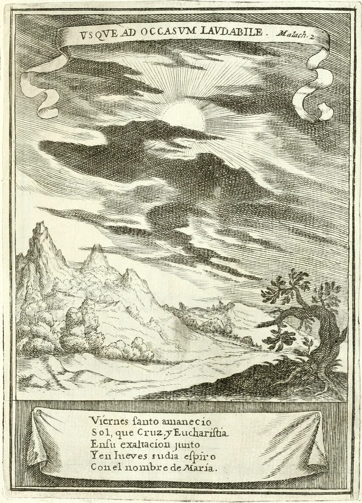 An illustration from Descripcion de las honras : que se hicieron ala Catholica Magd. de D. Phelippe quarto rey de las Españas y del nueuo mundo en el Real Conuento de la Encarnacion : que de horden de la reyna n[uest]ra señora como superintendente de las reales obras dispuso D. Baltasar Barroso de Ribera marques de Malpica ..., 1666, leaf 146