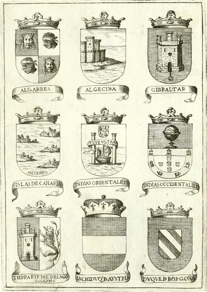 An illustration from Descripcion de las honras : que se hicieron ala Catholica Magd. de D. Phelippe quarto rey de las Españas y del nueuo mundo en el Real Conuento de la Encarnacion : que de horden de la reyna n[uest]ra señora como superintendente de las reales obras dispuso D. Baltasar Barroso de Ribera marques de Malpica ..., 1666, leaf 190