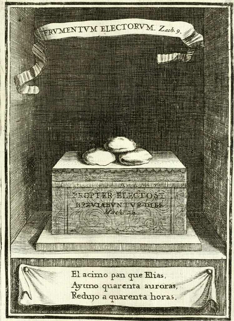 An illustration from Descripcion de las honras : que se hicieron ala Catholica Magd. de D. Phelippe quarto rey de las Españas y del nueuo mundo en el Real Conuento de la Encarnacion : que de horden de la reyna n[uest]ra señora como superintendente de las reales obras dispuso D. Baltasar Barroso de Ribera marques de Malpica ..., 1666, leaf 208