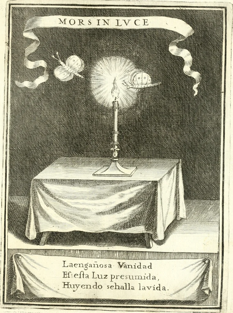 An illustration from Descripcion de las honras : que se hicieron ala Catholica Magd. de D. Phelippe quarto rey de las Españas y del nueuo mundo en el Real Conuento de la Encarnacion : que de horden de la reyna n[uest]ra señora como superintendente de las reales obras dispuso D. Baltasar Barroso de Ribera marques de Malpica ..., 1666, leaf 216