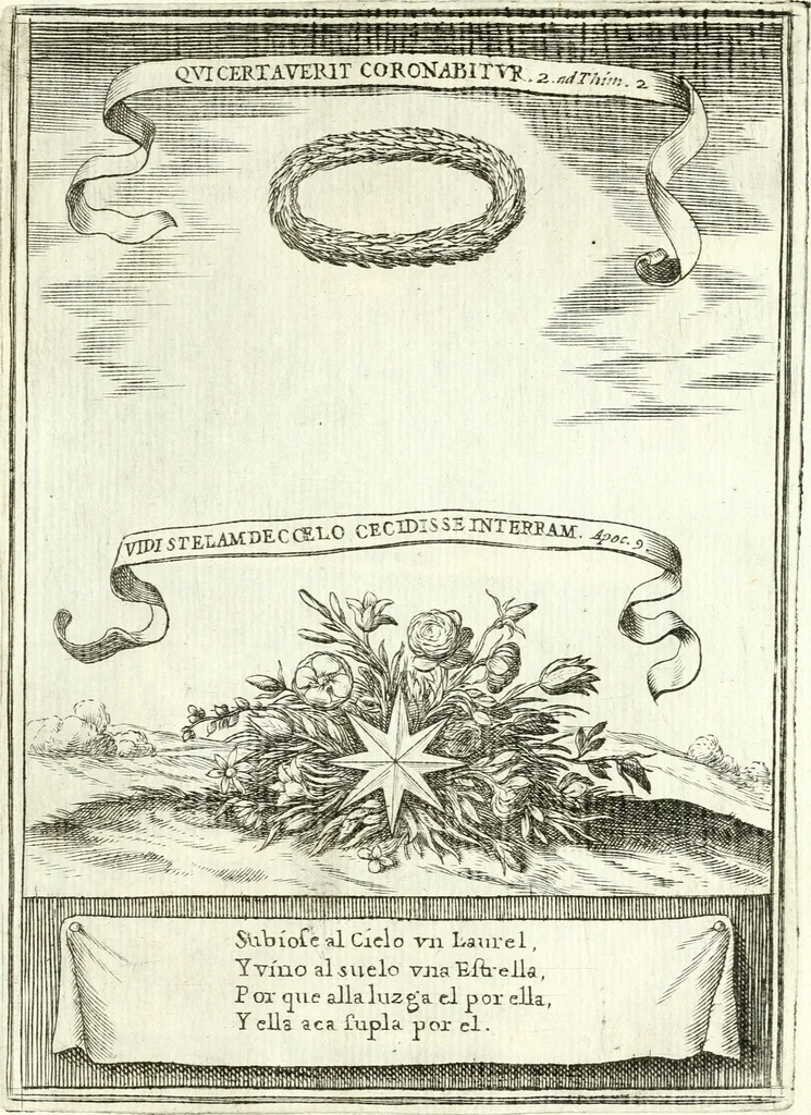 An illustration from Descripcion de las honras : que se hicieron ala Catholica Magd. de D. Phelippe quarto rey de las Españas y del nueuo mundo en el Real Conuento de la Encarnacion : que de horden de la reyna n[uest]ra señora como superintendente de las reales obras dispuso D. Baltasar Barroso de Ribera marques de Malpica ..., 1666, leaf 236