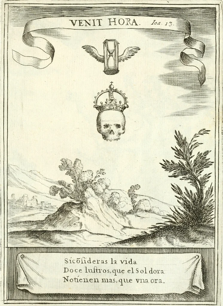 An illustration from Descripcion de las honras : que se hicieron ala Catholica Magd. de D. Phelippe quarto rey de las Españas y del nueuo mundo en el Real Conuento de la Encarnacion : que de horden de la reyna n[uest]ra señora como superintendente de las reales obras dispuso D. Baltasar Barroso de Ribera marques de Malpica ..., 1666, leaf 240
