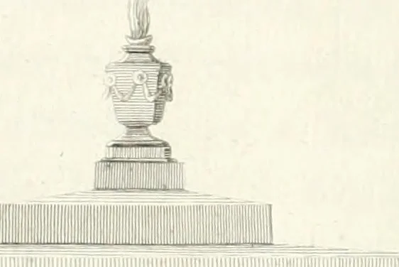 An illustration from Descripcion de los ornatos públicos con que la corte de Madrid ha solemnizado la feliz exâltacion al trono de los reyes nuestros señores don Carlos IIII. y doña Luisa de Borbon, y la jura del serenisimo señor don Fernando, principe de Asturias, 1789, leaf 73