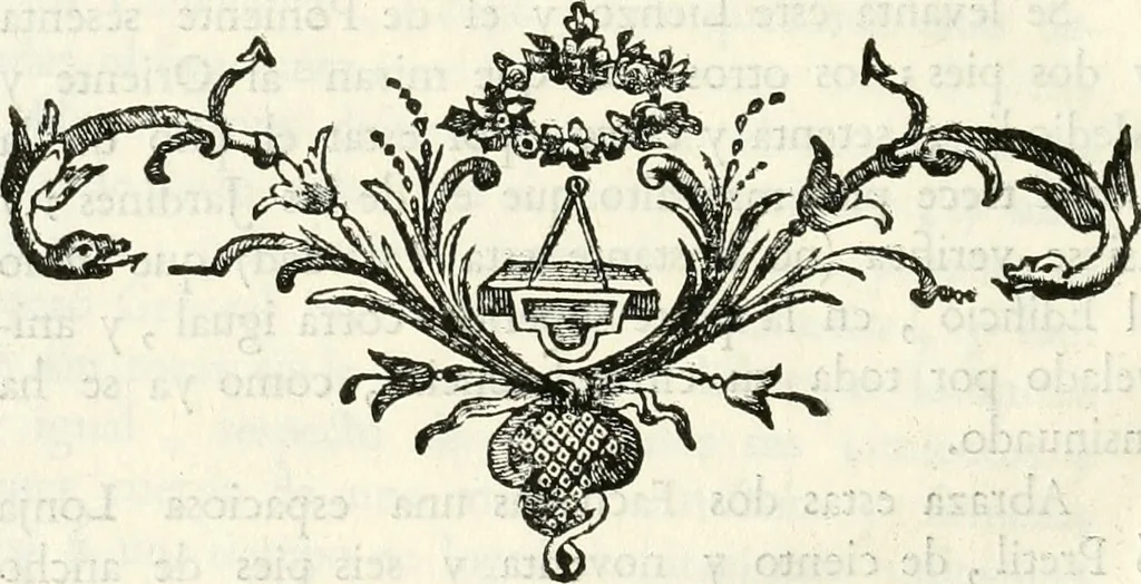 An illustration from Descripcion del real monasterio de San Lorenzo del Escorial : su magnifico templo, panteon, y palacio : compendiada de la descripcion antigua, y exornada con nuevas vistosas láminas de su planta y montéa : aumentada con la noticia de varias grandezas y alhajas con que han ilustrado los católicos reyes aquel maravilloso edificio, y coronada con un tratado apendice de los insignes profesores de las bellas artes estatuaria, arquitectura, y pintura, que concurrieron á su fundacion, y despues le han enriquecido con sus obras, 1764, leaf 53