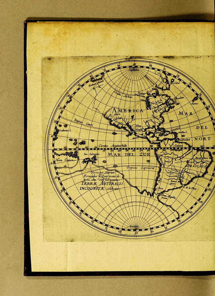 An illustration from Descriptio ac delineatio geographica detectionis freti, : sive, Transitus ad occasum, suprà terras Americanas in Chinam atq[ue] Iaponem ducturi, recens investigati ab M. Henrico Hudsono Anglo. : Item, Narratio ser.mo regi Hispaniæ facta, super tractu, in quinta orbis terrarum parte, cui Australiæ incognitæ nomen est, recens detecto, per Capitaneum Petrum Ferdinandez de Quir. : Vnà cum descriptione terræ Samoiedarum [et] Tingoesiorum, in Tartaria ad ortum Freti VVaygats sitæ, nuperq; imperio Moscovitarum subactæ, 1612, leaf 24
