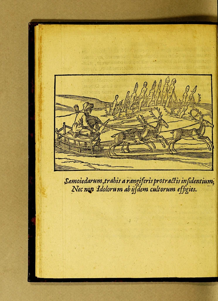 An illustration from Descriptio ac delineatio geographica detectionis freti, : sive, Transitus ad occasum, suprà terras Americanas in Chinam atq[ue] Iaponem ducturi, recens investigati ab M. Henrico Hudsono Anglo. : Item, Narratio ser.mo regi Hispaniæ facta, super tractu, in quinta orbis terrarum parte, cui Australiæ incognitæ nomen est, recens detecto, per Capitaneum Petrum Ferdinandez de Quir. : Vnà cum descriptione terræ Samoiedarum [et] Tingoesiorum, in Tartaria ad ortum Freti VVaygats sitæ, nuperq; imperio Moscovitarum subactæ, 1612, leaf 38