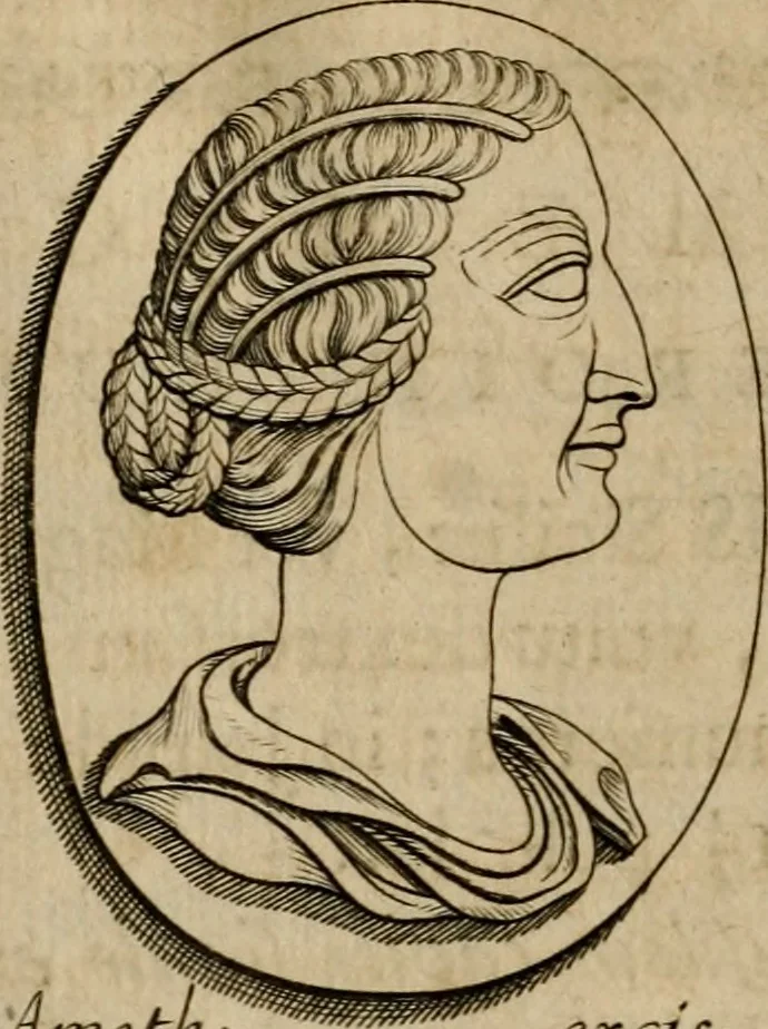 An illustration from Descriptio brevis gemmarum quae in museo Guil. S.R.J.L. Baronis de Crassier, Celsissimi Episcopi ac Principis Leodiensis in Camera Rationaria Consiliarii, &c. asservantur, 1740, leaf 27