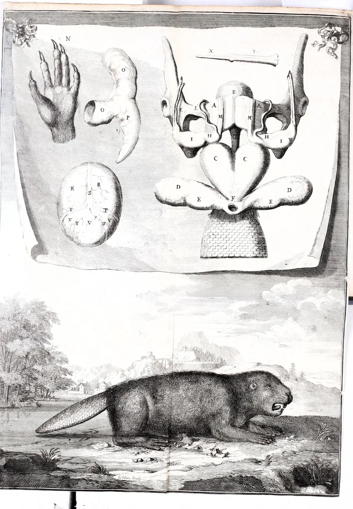 An illustration from Description anatomique d'un cameleon, d'un castor, d'un dromadaire, d'un ours, et d'une gazelle, 1669, leaf 26