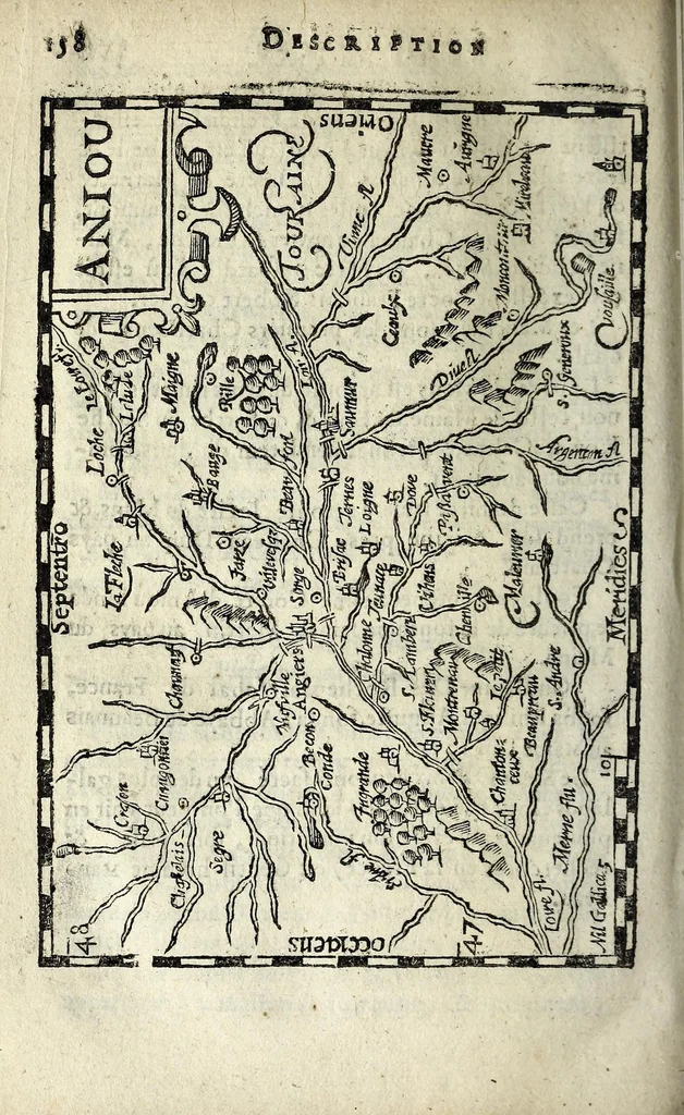 An illustration from Description contenant toutes les singularitez de plus celebres villes et places remarquables du royaume de France : avec les choses plus memorables aduenues en jceluy : reveu, corrige et auguemente du sommaire de l'estat, cartes des prouinces et de quelques portraitz des plus signalees uilles du dict royaume, 1610, leaf 172