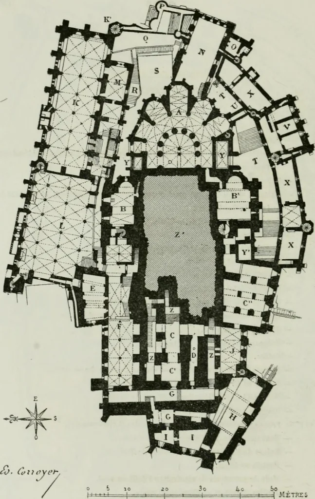 An illustration from Description de l'abbaye du Mont Saint-Michel et de ses abords : précédée d'une notice historique, 1877, leaf 105