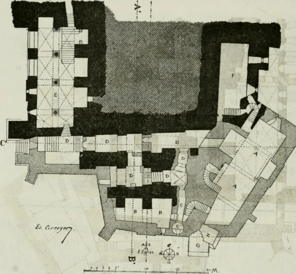 An illustration from Description de l'abbaye du Mont Saint-Michel et de ses abords : précédée d'une notice historique, 1877, leaf 143