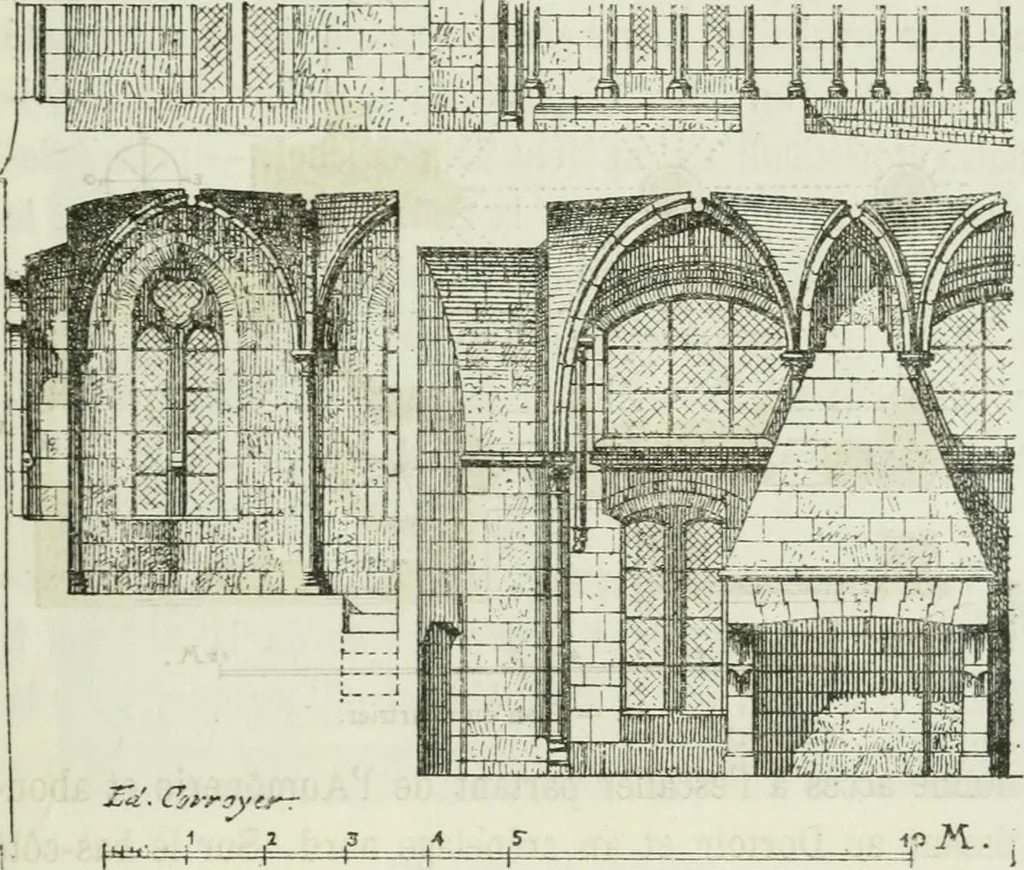 An illustration from Description de l'abbaye du Mont Saint-Michel et de ses abords : précédée d'une notice historique, 1877, leaf 196