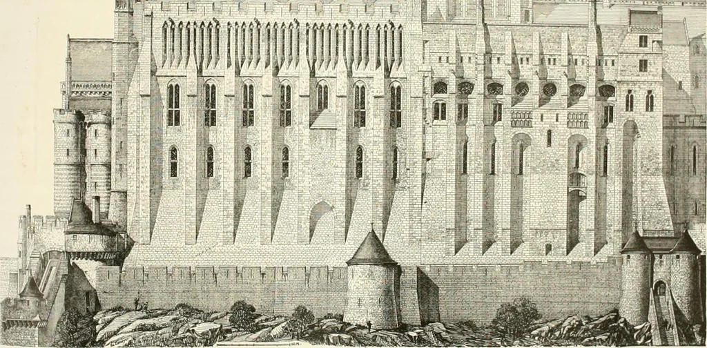 An illustration from Description de l'abbaye du Mont Saint-Michel et de ses abords : précédée d'une notice historique, 1877, leaf 213