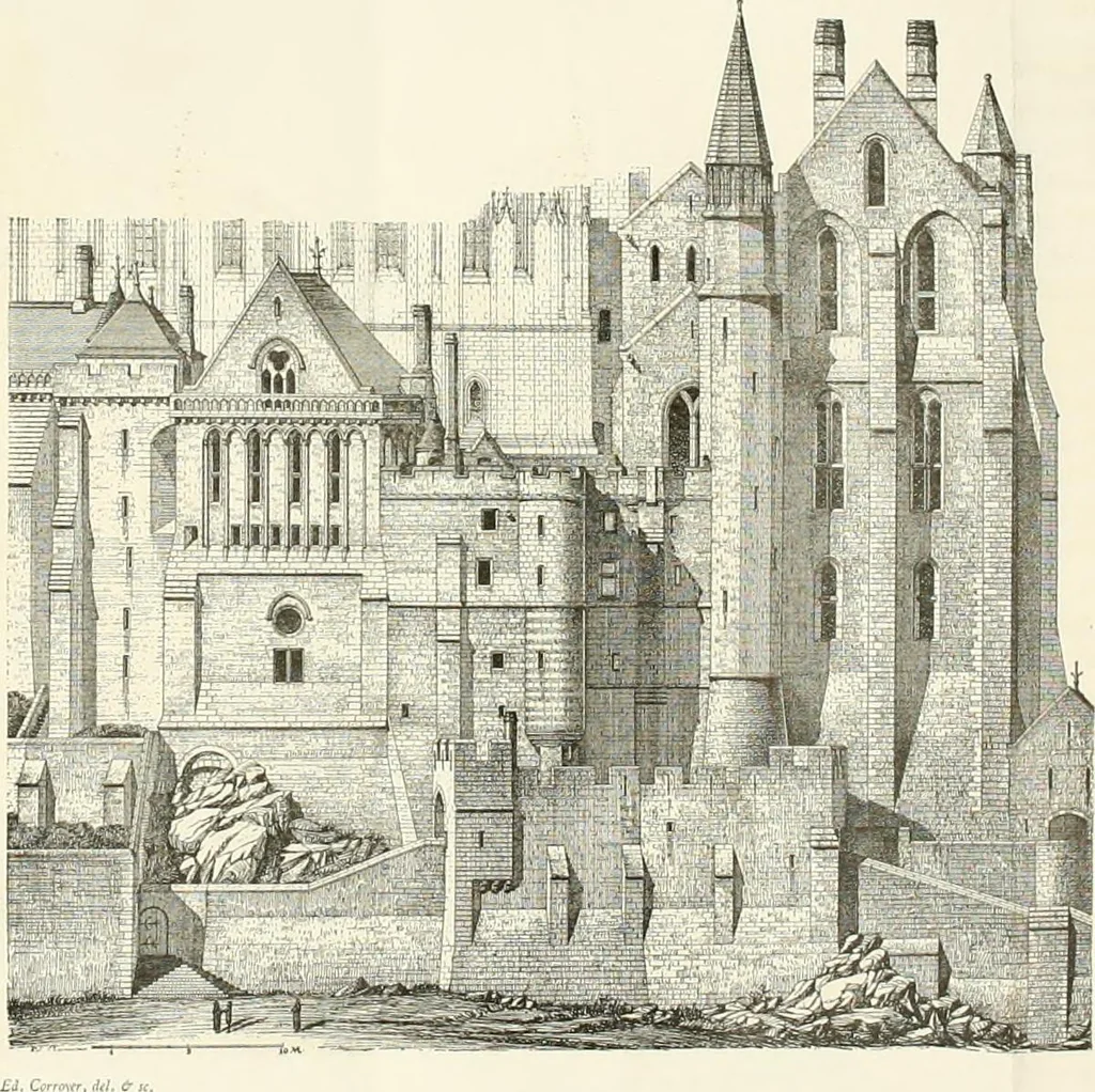 An illustration from Description de l'abbaye du Mont Saint-Michel et de ses abords : précédée d'une notice historique, 1877, leaf 227