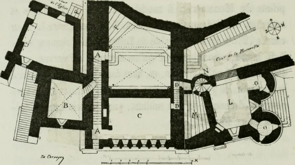 An illustration from Description de l'abbaye du Mont Saint-Michel et de ses abords : précédée d'une notice historique, 1877, leaf 247