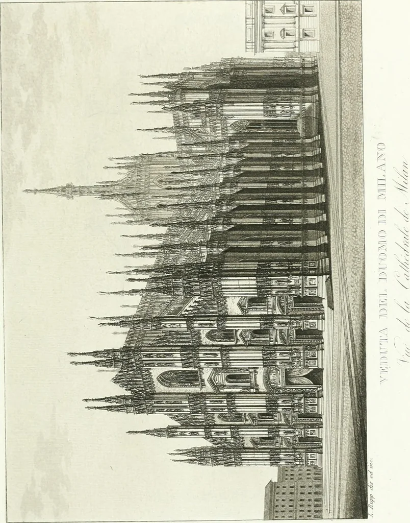 An illustration from Description de la cathédrale de Milan : accompagnée d'observations historiques et critiques sur sa construction et sur les monumens d'art dont elle est enrichie, 1823, leaf 209