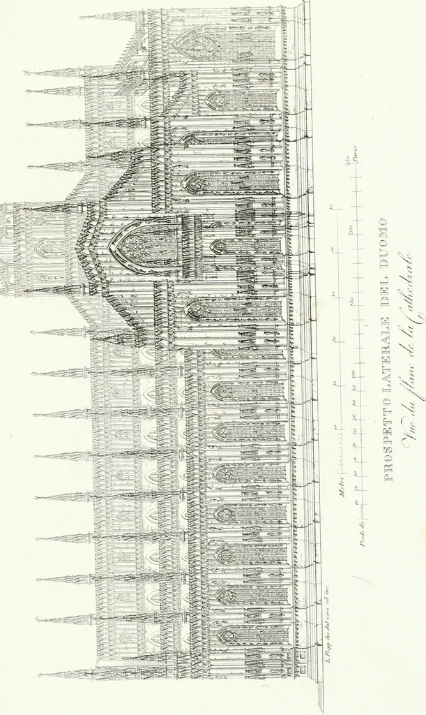 An illustration from Description de la cathédrale de Milan : accompagnée d'observations historiques et critiques sur sa construction et sur les monumens d'art dont elle est enrichie, 1823, leaf 217