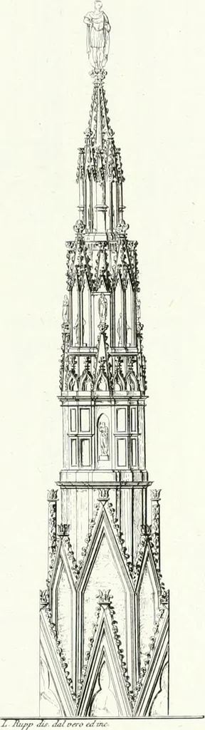 An illustration from Description de la cathédrale de Milan : accompagnée d'observations historiques et critiques sur sa construction et sur les monumens d'art dont elle est enrichie, 1823, leaf 219