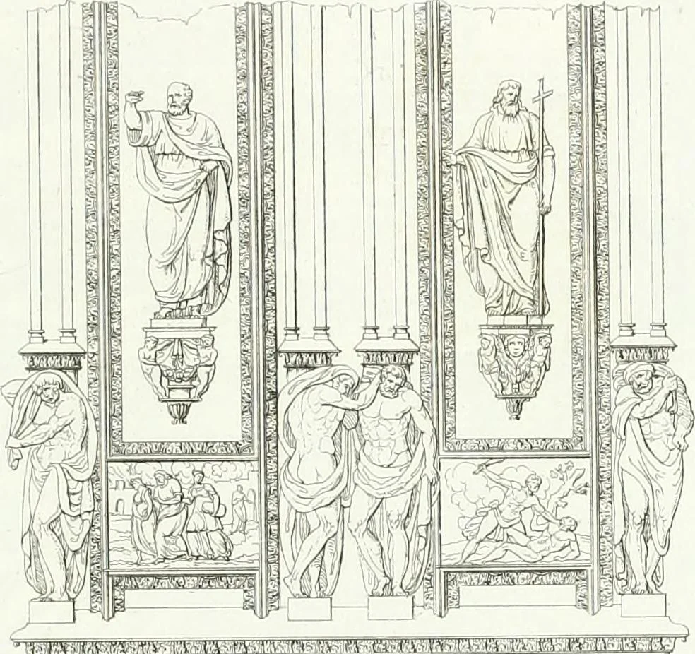 An illustration from Description de la cathédrale de Milan : accompagnée d'observations historiques et critiques sur sa construction et sur les monumens d'art dont elle est enrichie, 1823, leaf 229