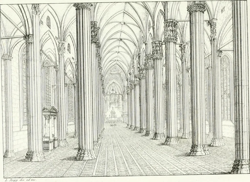 An illustration from Description de la cathédrale de Milan : accompagnée d'observations historiques et critiques sur sa construction et sur les monumens d'art dont elle est enrichie, 1823, leaf 231