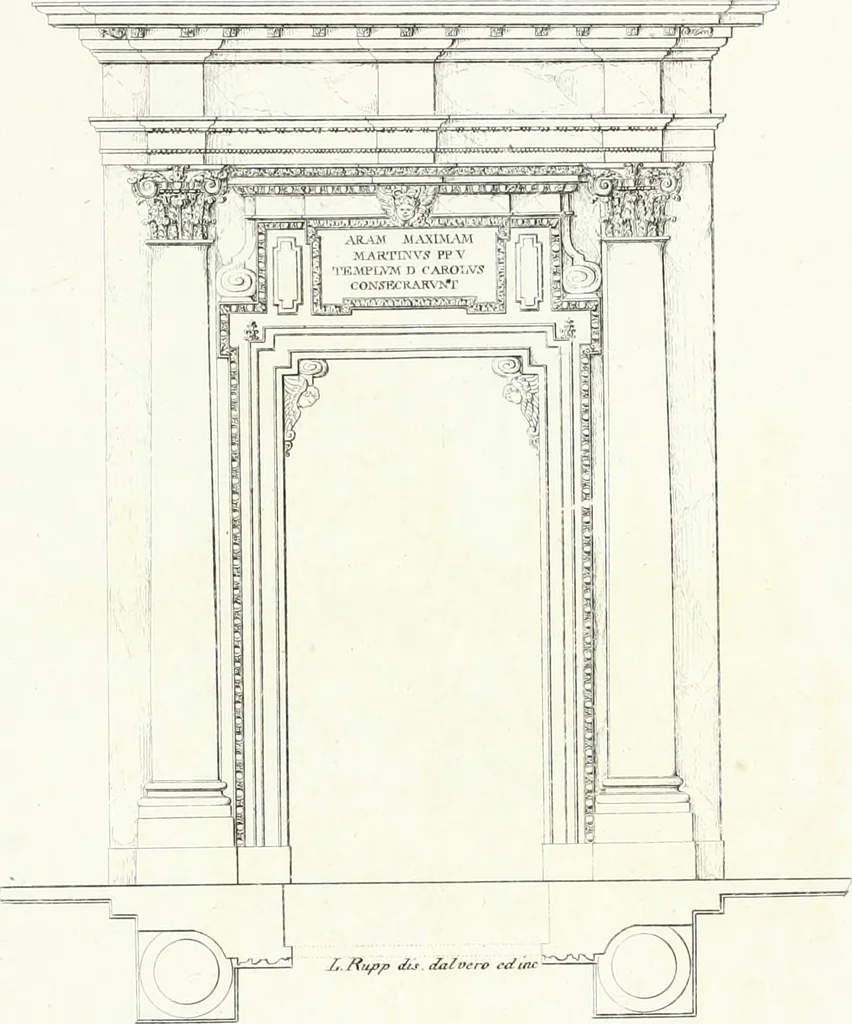 An illustration from Description de la cathédrale de Milan : accompagnée d'observations historiques et critiques sur sa construction et sur les monumens d'art dont elle est enrichie, 1823, leaf 239