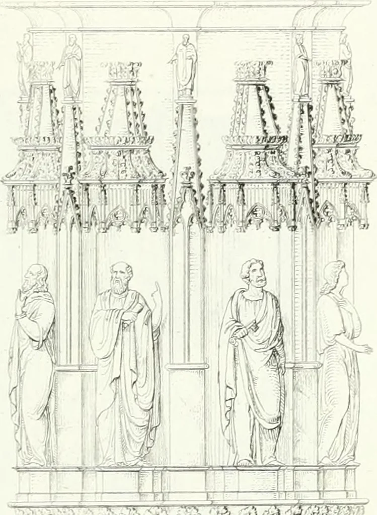 An illustration from Description de la cathédrale de Milan : accompagnée d'observations historiques et critiques sur sa construction et sur les monumens d'art dont elle est enrichie, 1823, leaf 241