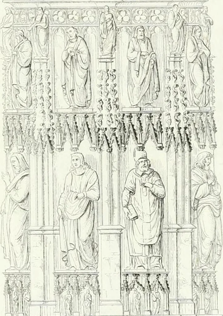 An illustration from Description de la cathédrale de Milan : accompagnée d'observations historiques et critiques sur sa construction et sur les monumens d'art dont elle est enrichie, 1823, leaf 245